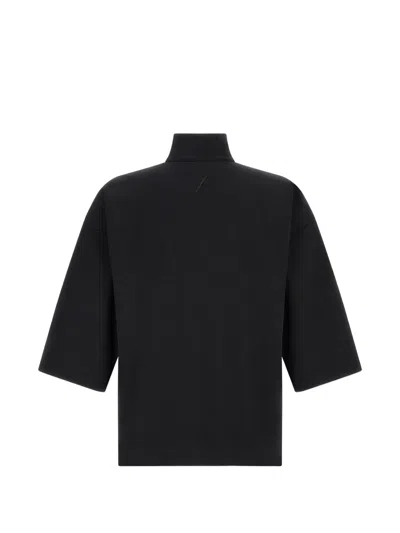Thom Krom Ms 196 Oversized Half-zip Sweatshirt In Black