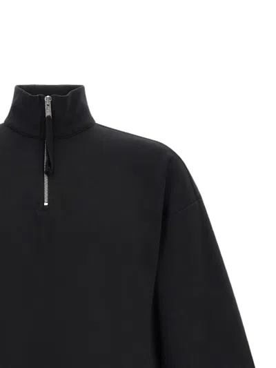 Thom Krom Ms 196 Oversized Half-zip Sweatshirt In Black
