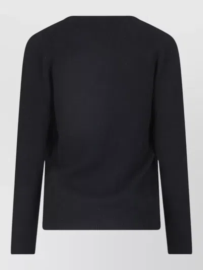 Aspesi V-neck Long-sleeve Knit Top In Black