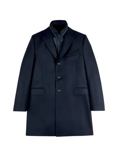 Fay Tailored Inner Down Jacket Three-button Coat In Blue