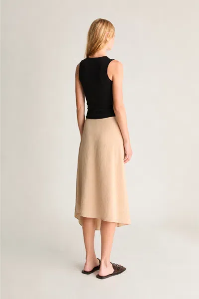 Lee Mathews Unity Silk Drape Skirt In Sand