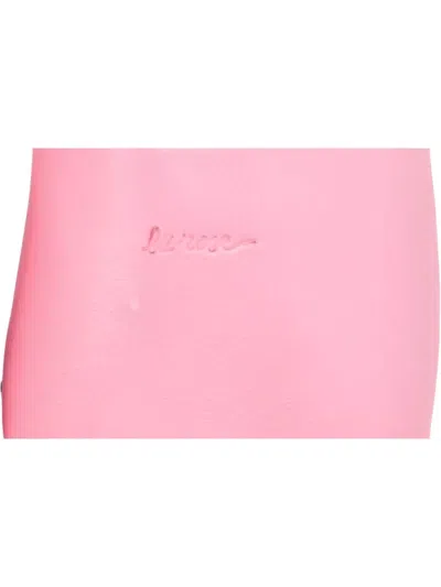 La Rose Leather Flat Sandals Open Toe Studs In Pink