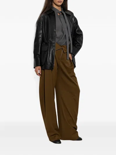 Arma Black Maeve Leather Drawstring Jacket In Black
