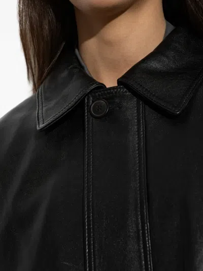 Arma Black Maeve Leather Drawstring Jacket In Black
