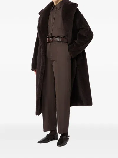 Max Mara Teddy Bear Alpaca Wool Oversized Coat In Braun
