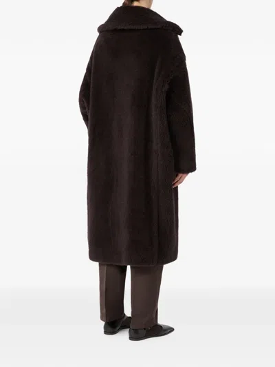 Max Mara Teddy Bear Alpaca Wool Oversized Coat In Braun