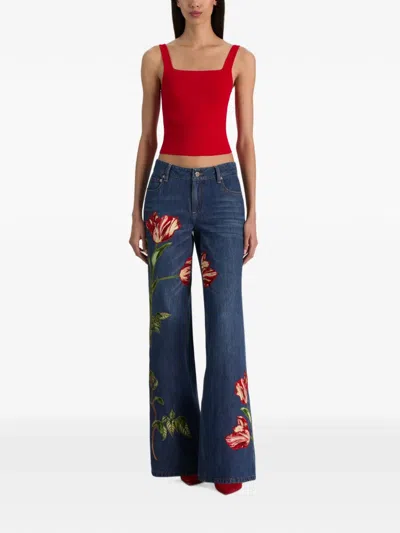 Alice + Olivia Devin Side Panel Tank In Red