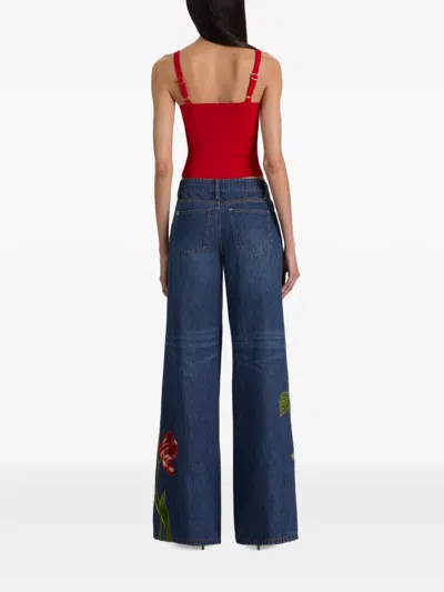 Alice + Olivia Devin Side Panel Tank In Red