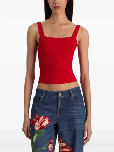 Alice + Olivia Devin Side Panel Tank In Red