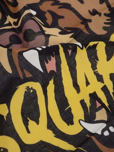 Dsquared2 Multicolor Bear Printed Scarf In Multi