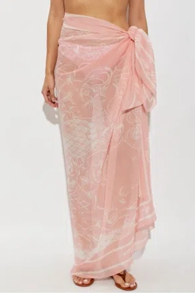 Balmain Patterned Beach Skirt In Pink