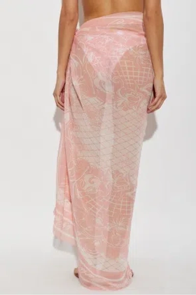 Balmain Patterned Beach Skirt In Pink