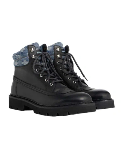 Dsquared2 D2 Monogram Ankle Boots In Black