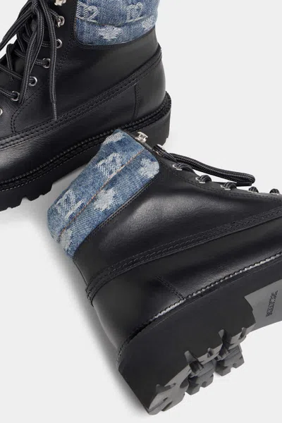 Dsquared2 D2 Monogram Ankle Boots In Black