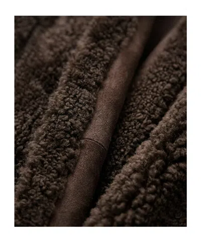 Tom Ford Cashmere Cocoon Jacket Oversized Patchwork Texture In Brown