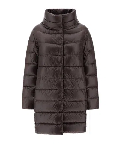 Herno Long-sleeved Down Jacket In Brown