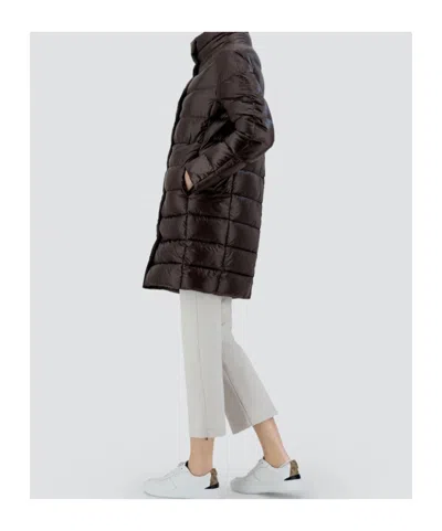 Herno Long-sleeved Down Jacket In Brown