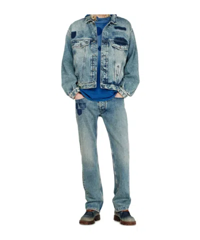 Diesel T-shirt With Shadow-effect Patches In Blue