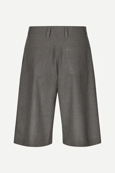 Samsoe & Samsoe Saharper Pleat Shorts In Gray