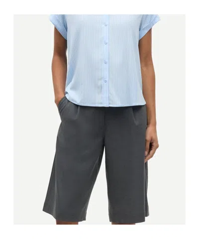 Samsoe & Samsoe Saharper Pleat Shorts In Gray