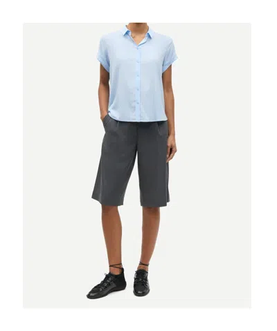 Samsoe & Samsoe Saharper Pleat Shorts In Gray