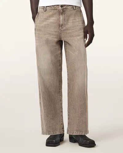 Allsaints Belt Loop Jeans In Brown