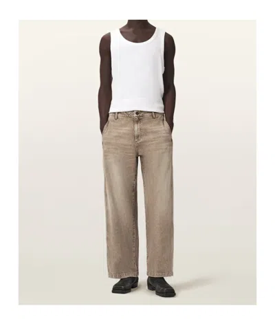 Allsaints Belt Loop Jeans In Brown