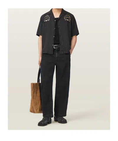 Allsaints Belt Loop Jeans In Black