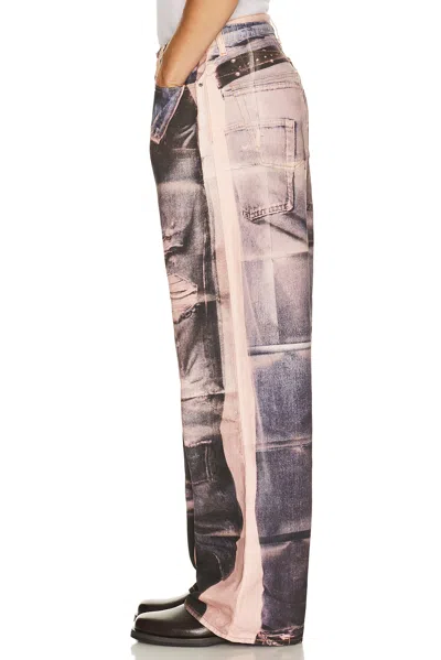 Acne Studios Panelled Denim Jeans In Pink & Blue