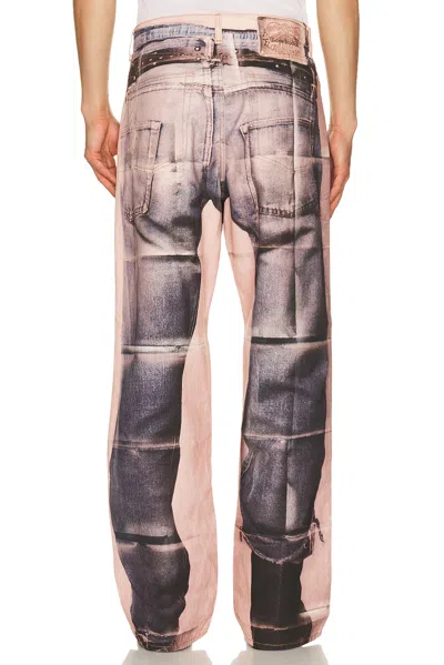 Acne Studios Panelled Denim Jeans In Pink & Blue