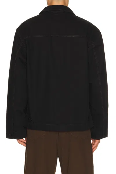 Lemaire Boxy Cropped Seam Detail Jacket In Black