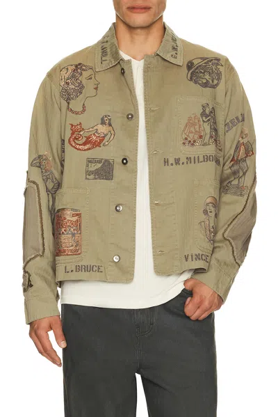 Samuel Zelig Duffle Chore Jacket In Green