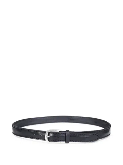 Orciani Cintura Sportiva Soft Leather Belt In Black