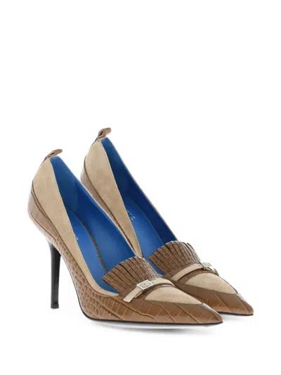 Dsquared2 Croc-effect Pumps In Brown