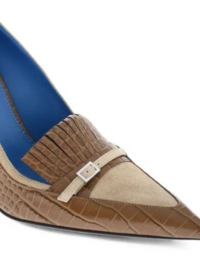 Dsquared2 Croc-effect Pumps In Brown