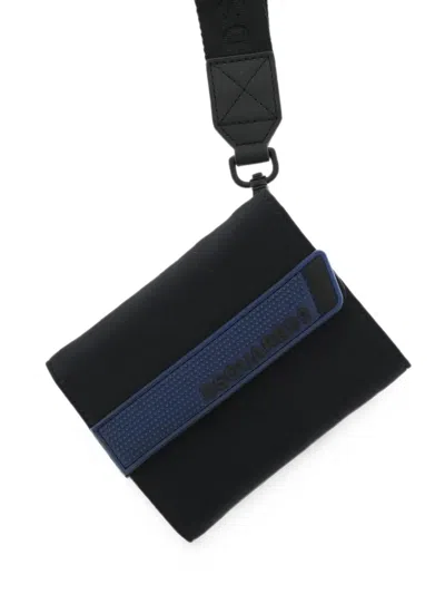 Dsquared2 Logo-patch Touch-strap Wallet In Black