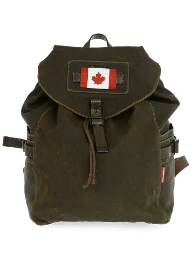 FLAG-PATCH SIDE-POCKET BACKPACK