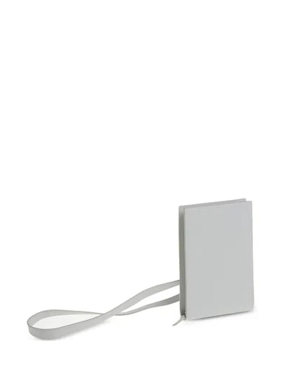 Jacquemus Leather Wallet With Shoulder Strap In Gray