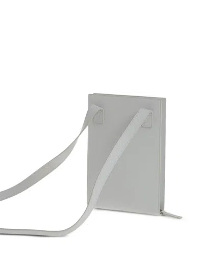 Jacquemus Leather Wallet With Shoulder Strap In Gray
