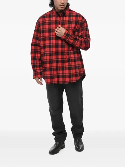 Off-white Check-pattern Padded Overshirt In Multi