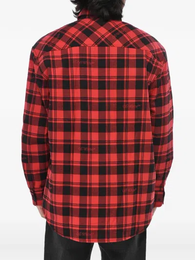 Off-white Check-pattern Padded Overshirt In Multi