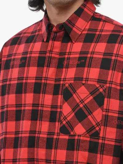 Off-white Check-pattern Padded Overshirt In Multi