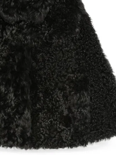Liska Curly Lamb Shearling Jacket In Black
