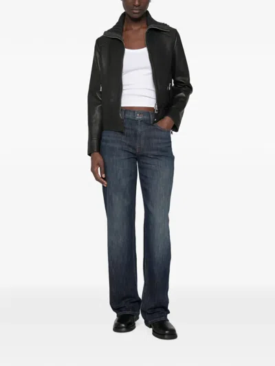 7 For All Mankind Stovepipe Belt-loop Jeans In Multi