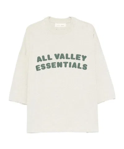 Essentials Logo-print Drop-shoulder T-shirt In White