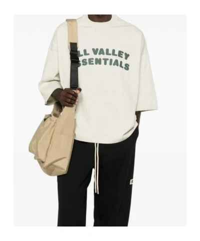 Essentials Logo-print Drop-shoulder T-shirt In White