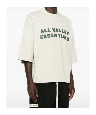 Essentials Logo-print Drop-shoulder T-shirt In White