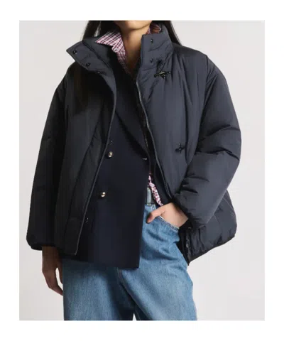Fay Bomber Jacket In Microfiber In Blue