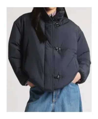 Fay Bomber Jacket In Microfiber In Blue