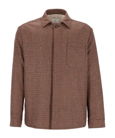 Eleventy Houndstooth-pattern Shirt Jacket In Brown